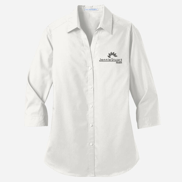 Ladies 3/4 Sleeve Carefree Poplin Shirt Thumbnail